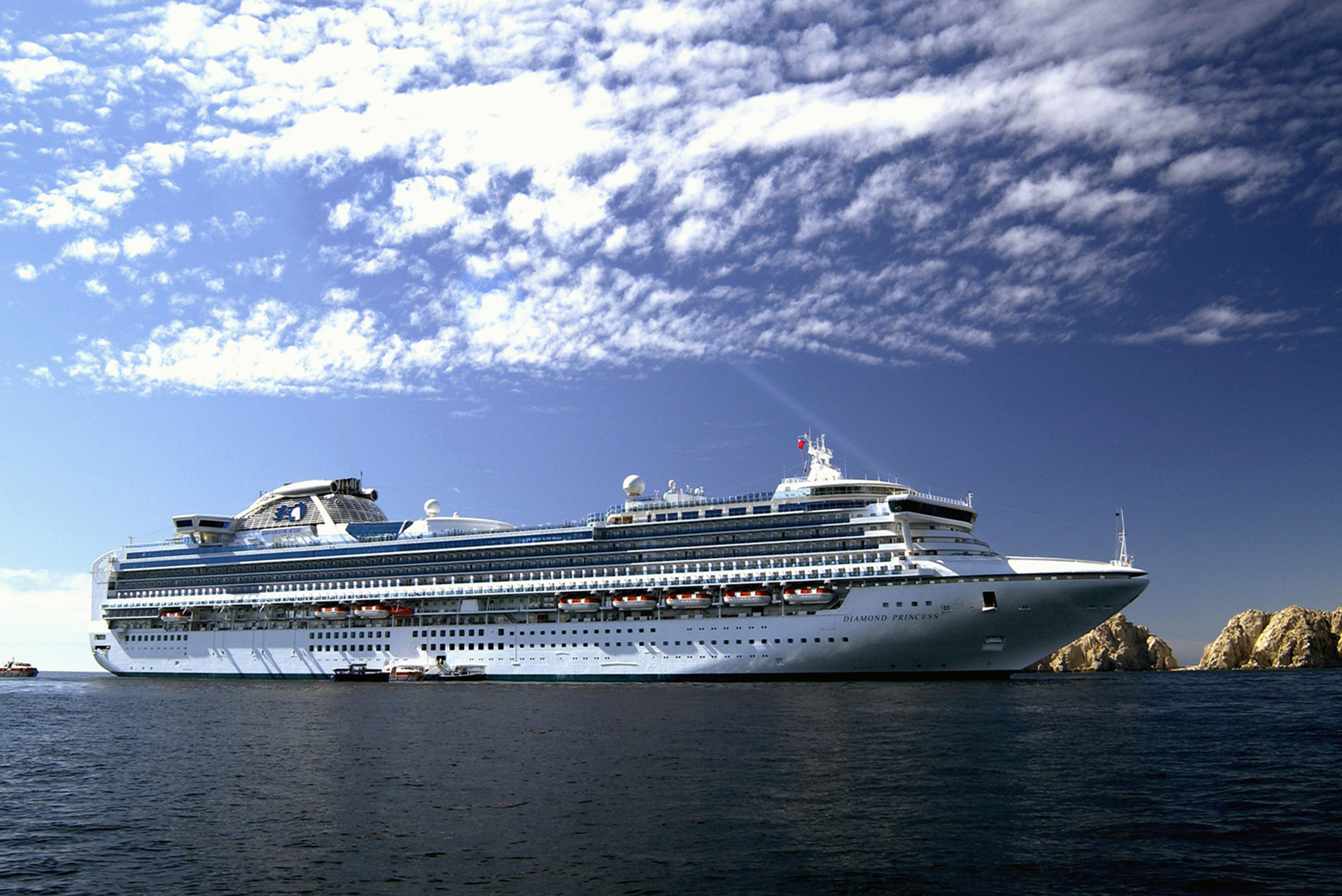 A photo of the Diamond Princess cruise ship