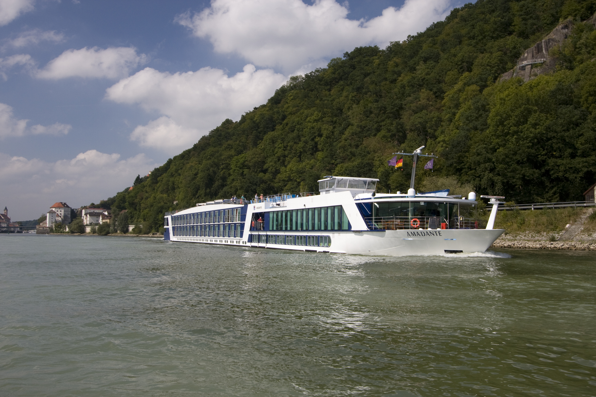 A photo of the AmaDante cruise ship