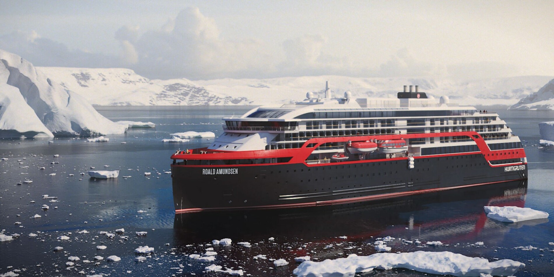 A photo of the MS Roald Amundsen cruise ship