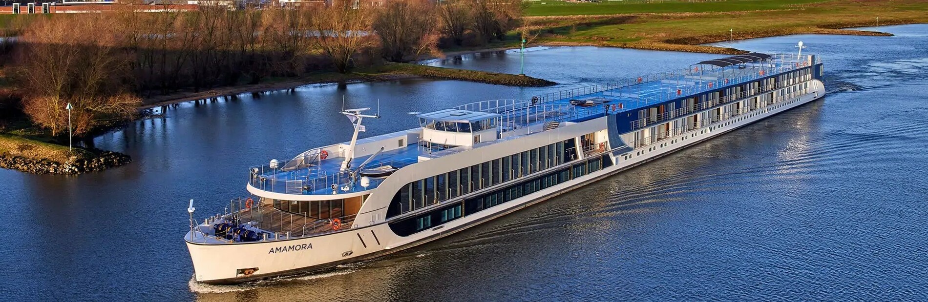 A photo of the AmaMora cruise ship