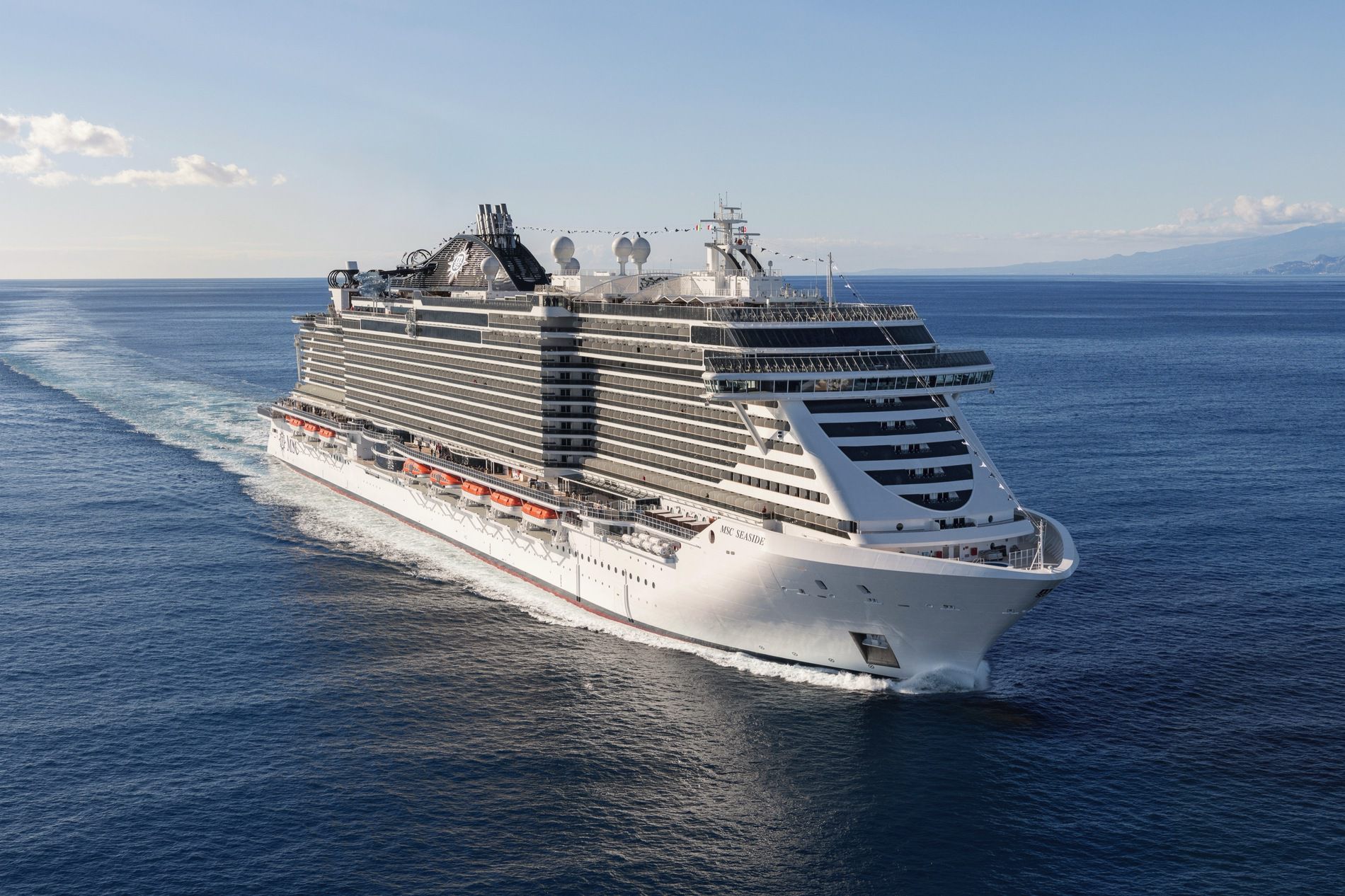 A photo of the MSC Seaside cruise ship