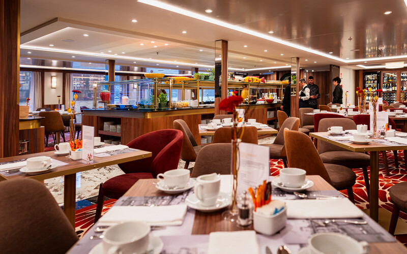 Dining on board.