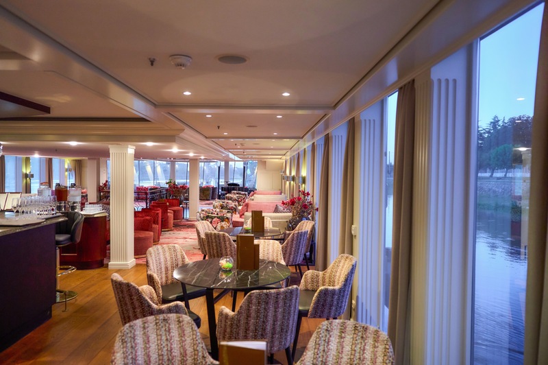 A lounge on board.